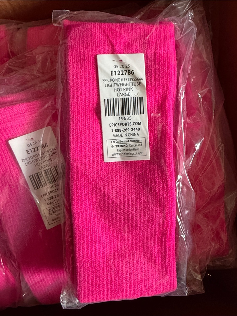 Men’s Lightweight Tube Socks — Hot Pink, Large 30 count
